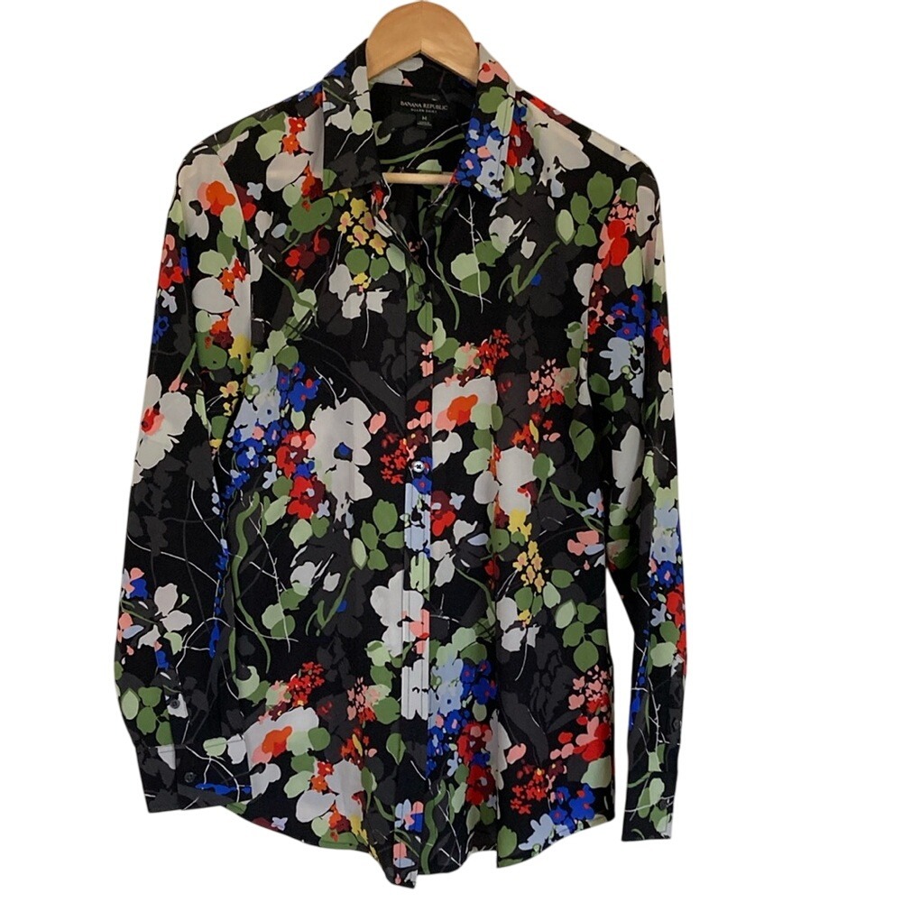 Banana Republic Dillon Floral Button-Front Blouse